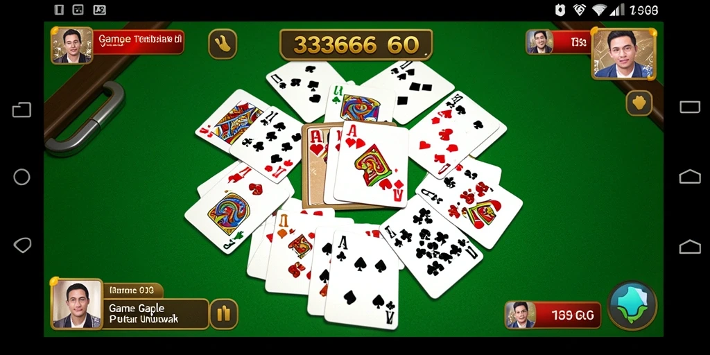 Tampilan seru gameplay Gaple di aplikasi 333666.