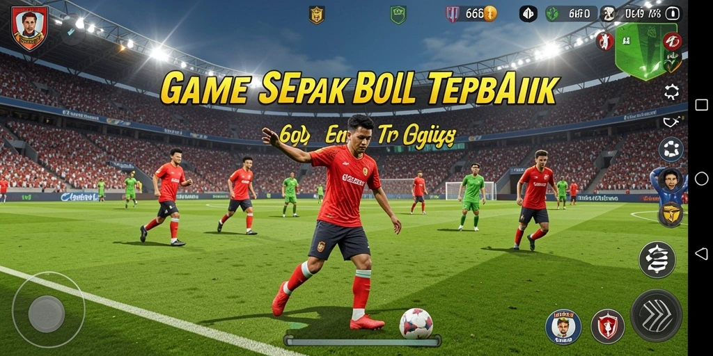 Tampilan menarik gameplay sepak bola di 66D dengan aksi mendebarkan.