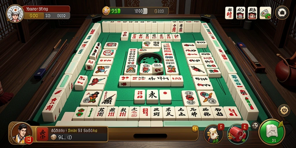 Tampilan gameplay Mahjong yang menegangkan dan seru.