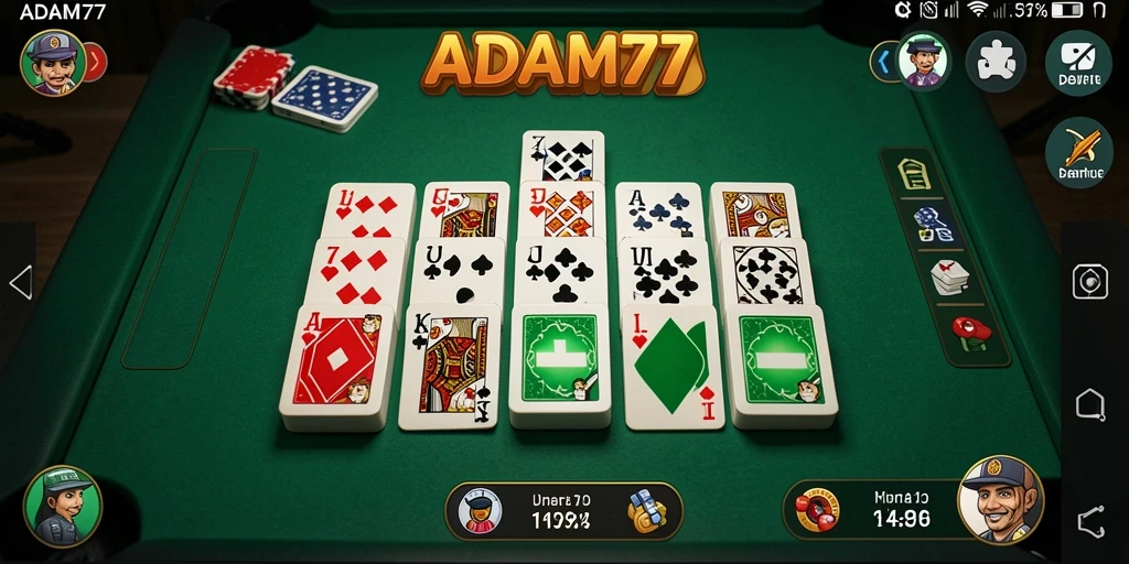 Tampilan gameplay seru ADAM77 yang menampilkan aksi Domino.