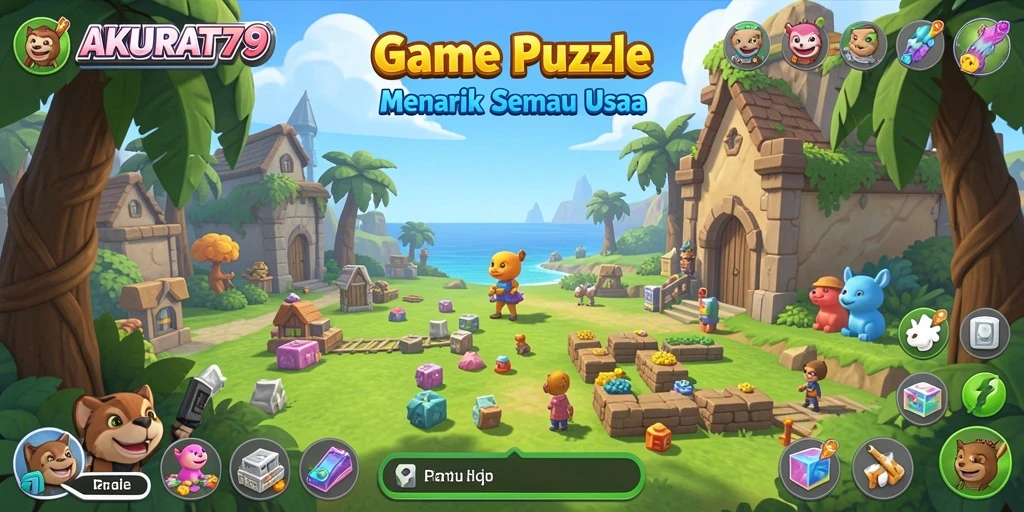 Tampilan gameplay seru dari AKURAT79 dengan berbagai tantangan puzzle.