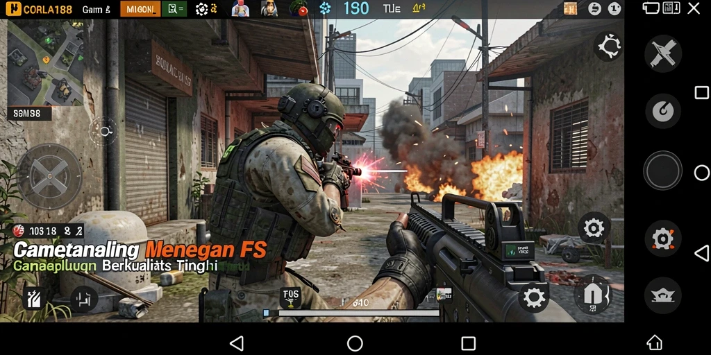 Screenshot gameplay CORLA188 menampilkan aksi tembak-menembak yang intens.