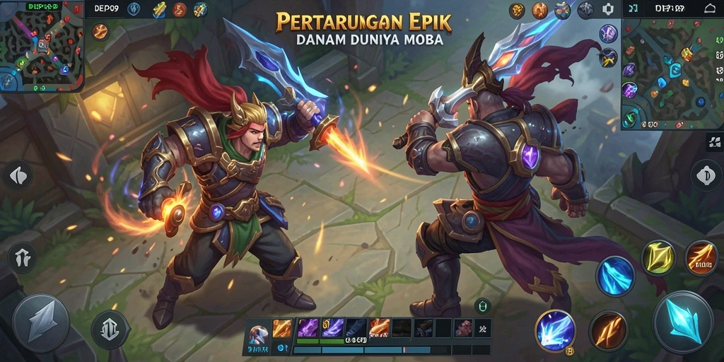 Screenshot DEPO89 menampilkan momen pertempuran seru di arena MOBA.