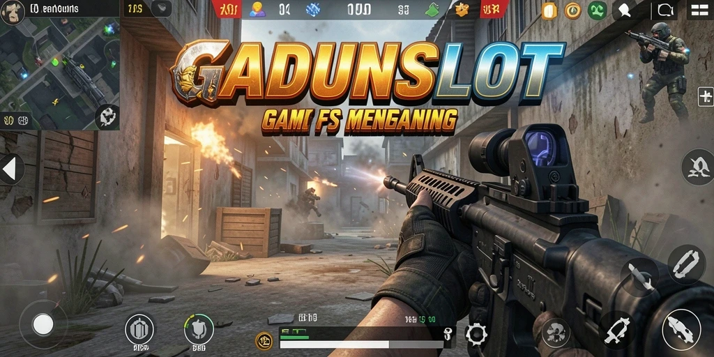 Gameplay GADUNSLOT yang mengasyikkan dengan aksi menegangkan.