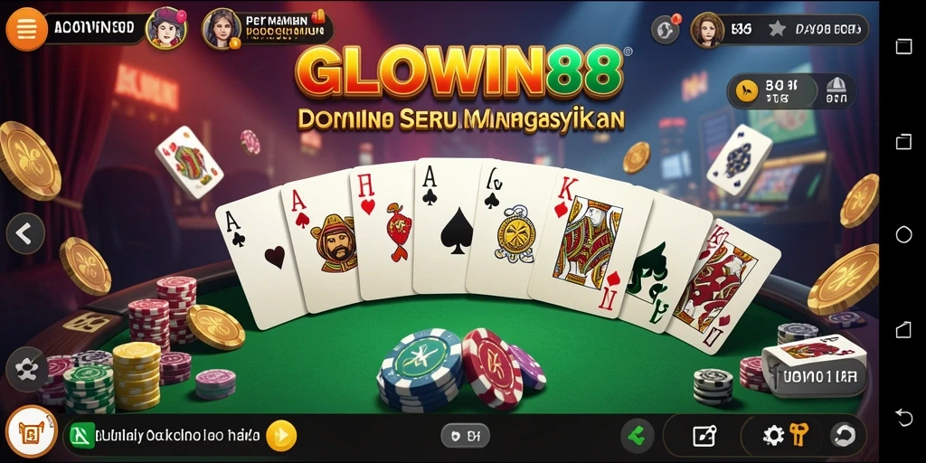 Screenshot GLOWIN88 menampilkan gameplay seru dari permainan Domino.