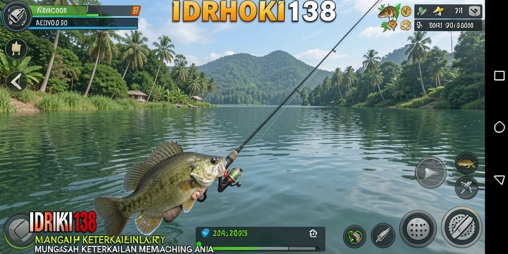 Tampilan gameplay memancing yang seru di IDRHOKI138.