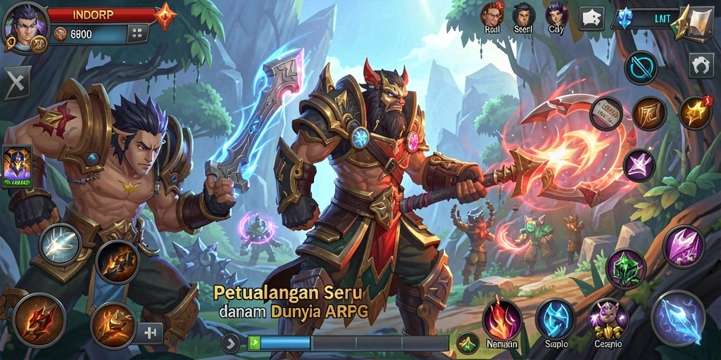 Tampilan screenshot menunjukkan aksi mendebarkan permainan ARPG.