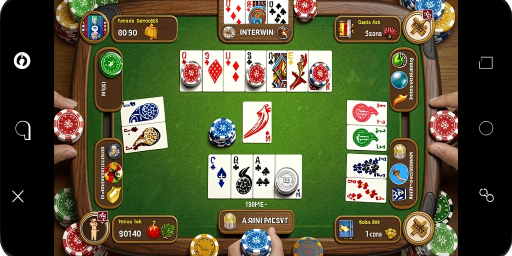 Tampilan gameplay seru dari INTERWIN saat bermain Gaple.