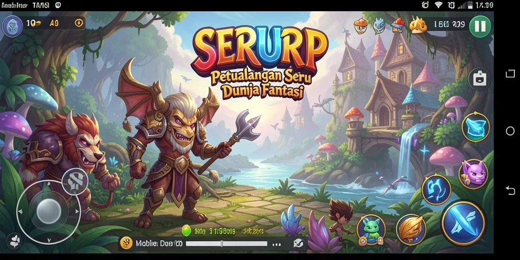 Screenshot gameplay SERURP menampilkan karakter menjelajahi dunia petualangan yang luas.