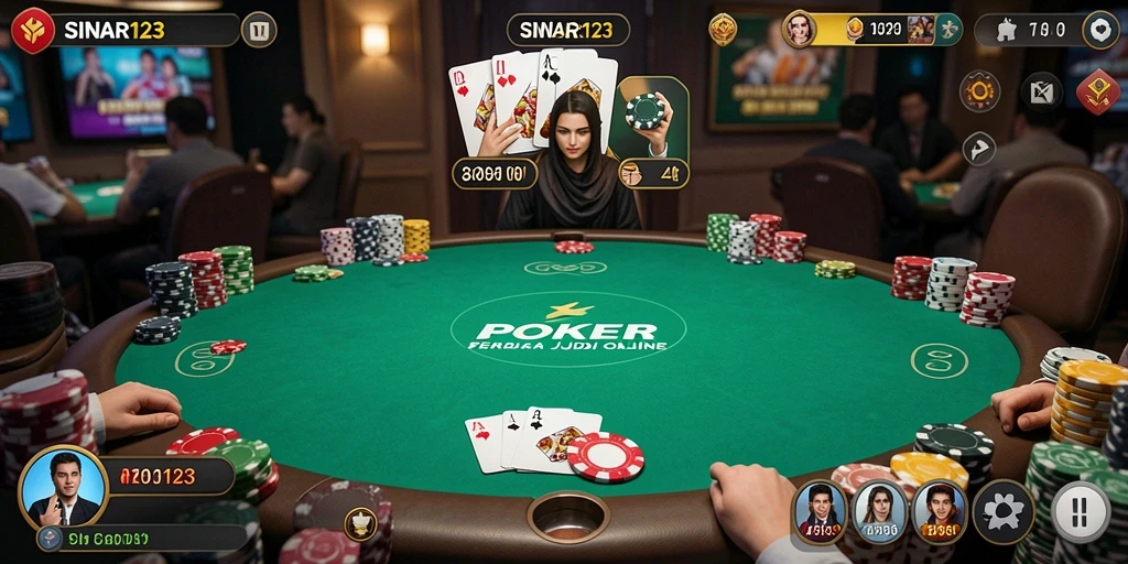 Tampilan menarik dari game Poker dalam SINAR123.
