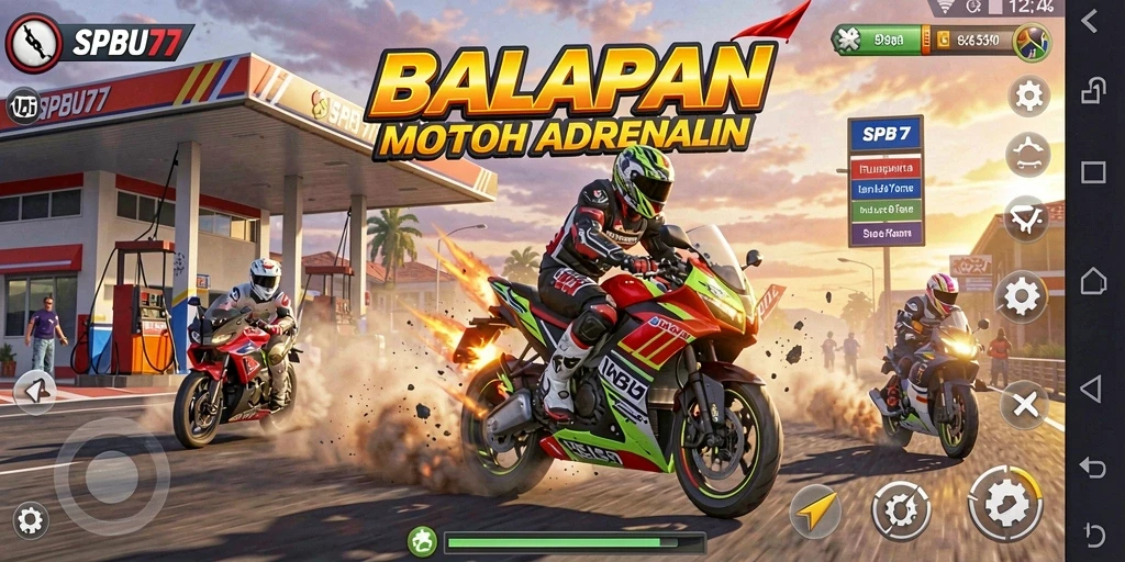 Tampilan gameplay SPBU77 yang seru dan penuh aksi.