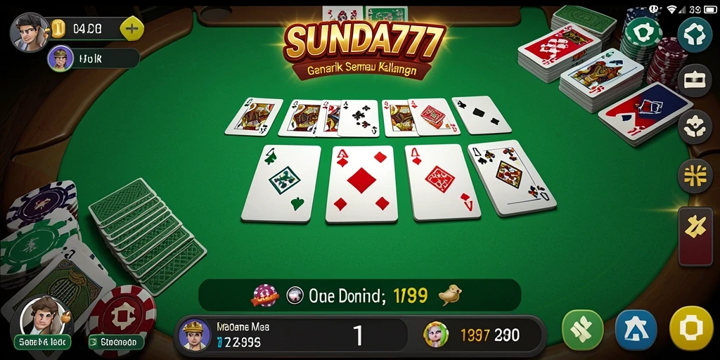 Screenshot SUNDA777 menampilkan gameplay Domino yang seru.