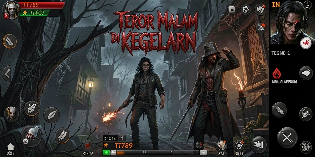 Screenshot gameplay TT789 menampilkan suasana Horror yang mencekam.