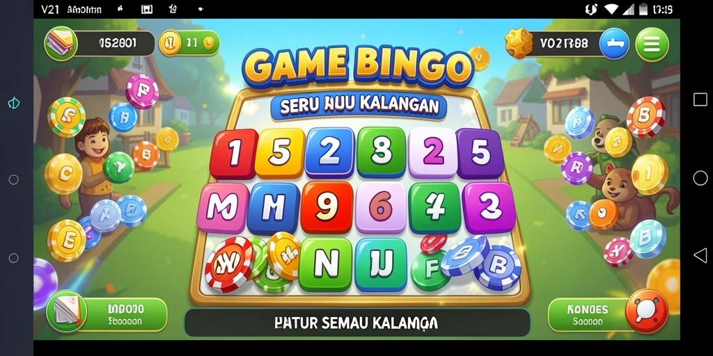 Screenshot gameplay V21 menampilkan keseruan bermain Bingo secara interaktif.
